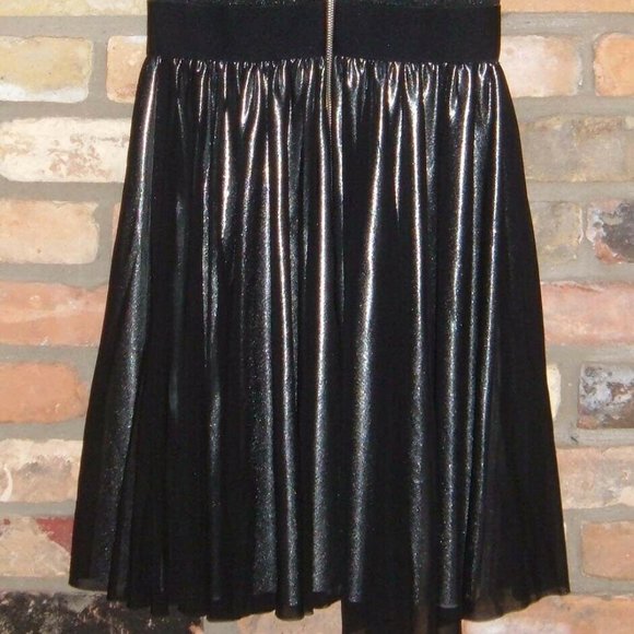ABS Allen Schwartz black silver party dress small
